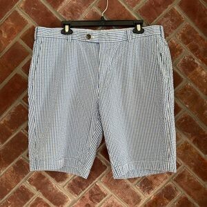 Brooks Brothers Bermuda‎ Shorts Genuine Seersucker Mens Size 38 x 10 Blue White